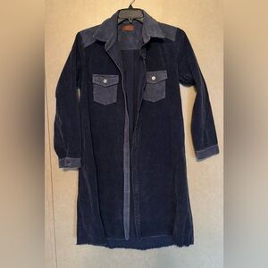Umgee Navy Blue Long Shirt Jacket